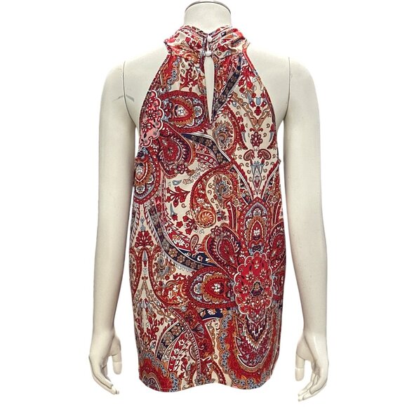 CCC Boho Halter Crisscross Scarf Retro Paisley Blouse Vintage Inspired Style Lg - Picture 4 of 9